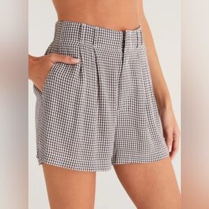 Z Supply Farah Gingham Short in ZS Shadow (Black & White), Size L